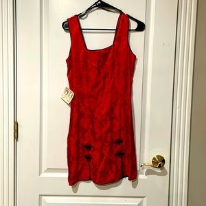 Red and black Asian style dress